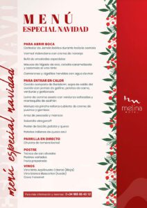 menu navidad 2024 hotel melina