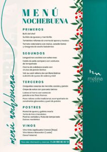 menu nochebuena 2024 hotel melina